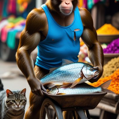 Leonardo_Phoenix_10_The_muscular_brown_monkey_its_fur_glisteni_1